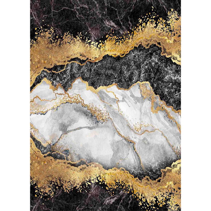 Conceptum Alfombra 160 x 230 cm Blanco, Gris, Dorado y Negro